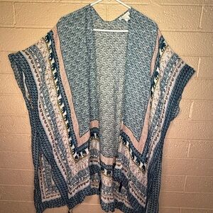 Shiraleah Bohemian Blue and green Kimono Cardigan